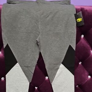 Athletic Works Gray and Black Leggings Soft Knit Bottoms